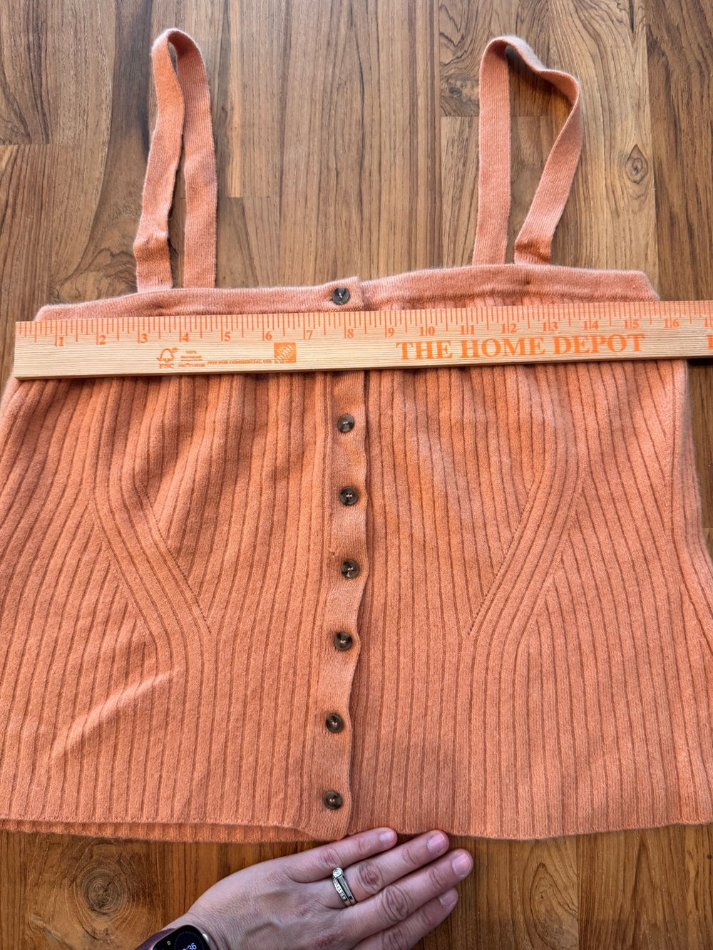 ULLA JOHNSON Wool & Cashmere Ribbed Cropped Tank Top Women’s XL Button Front - Picture 10 of 11